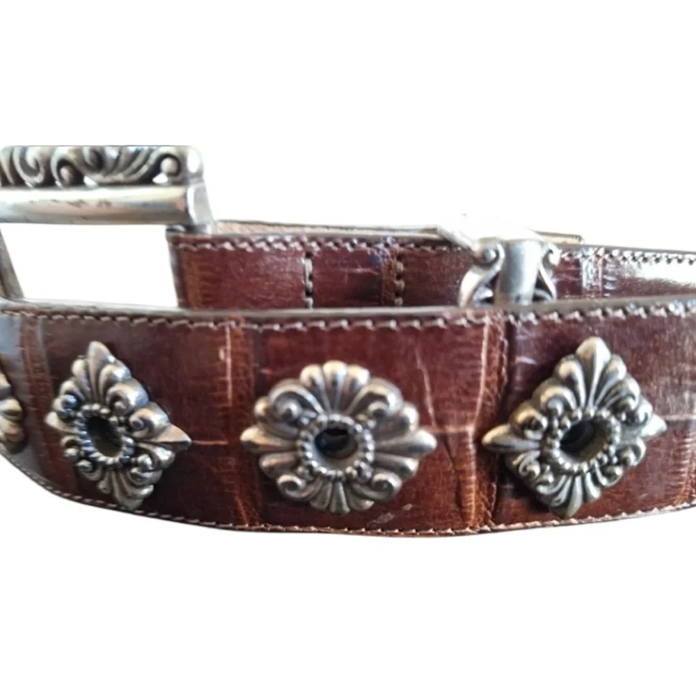 Brighton Brown Faux Alligator Vintage Belt